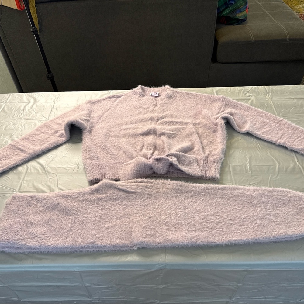 Fashion Nova Soft Lilac Knit Lounge Set